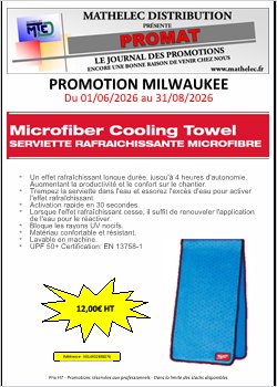 PROMOTION 'SERVIETTE RAFRAICHISSANTE MILWAUKEE'