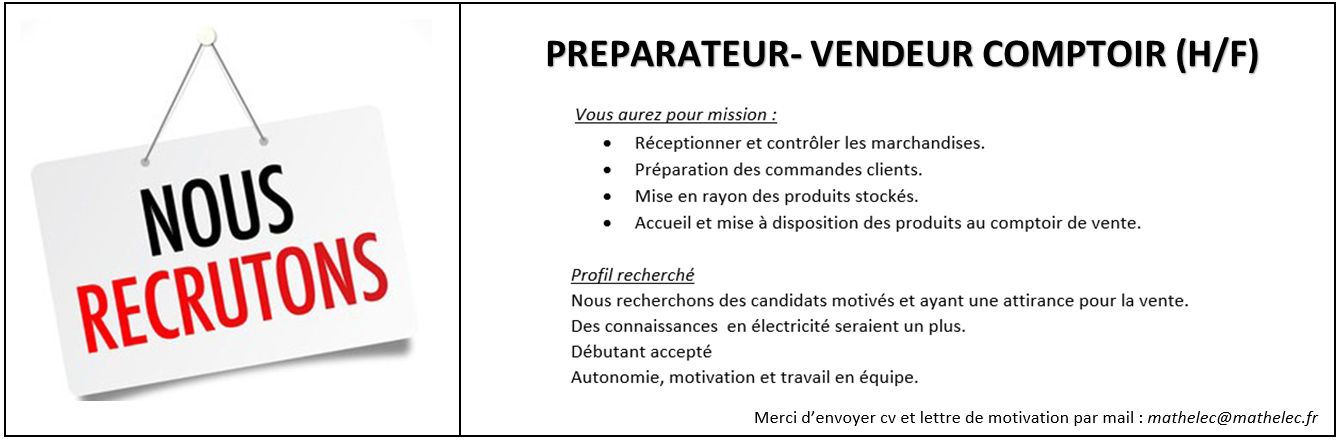 OFFRE EMPLOI VENDEUR
